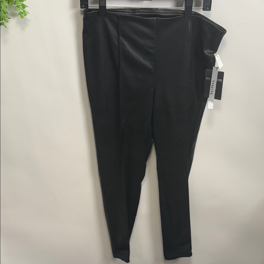 Zac & Rachel Classic Faux Leather Black Leggings